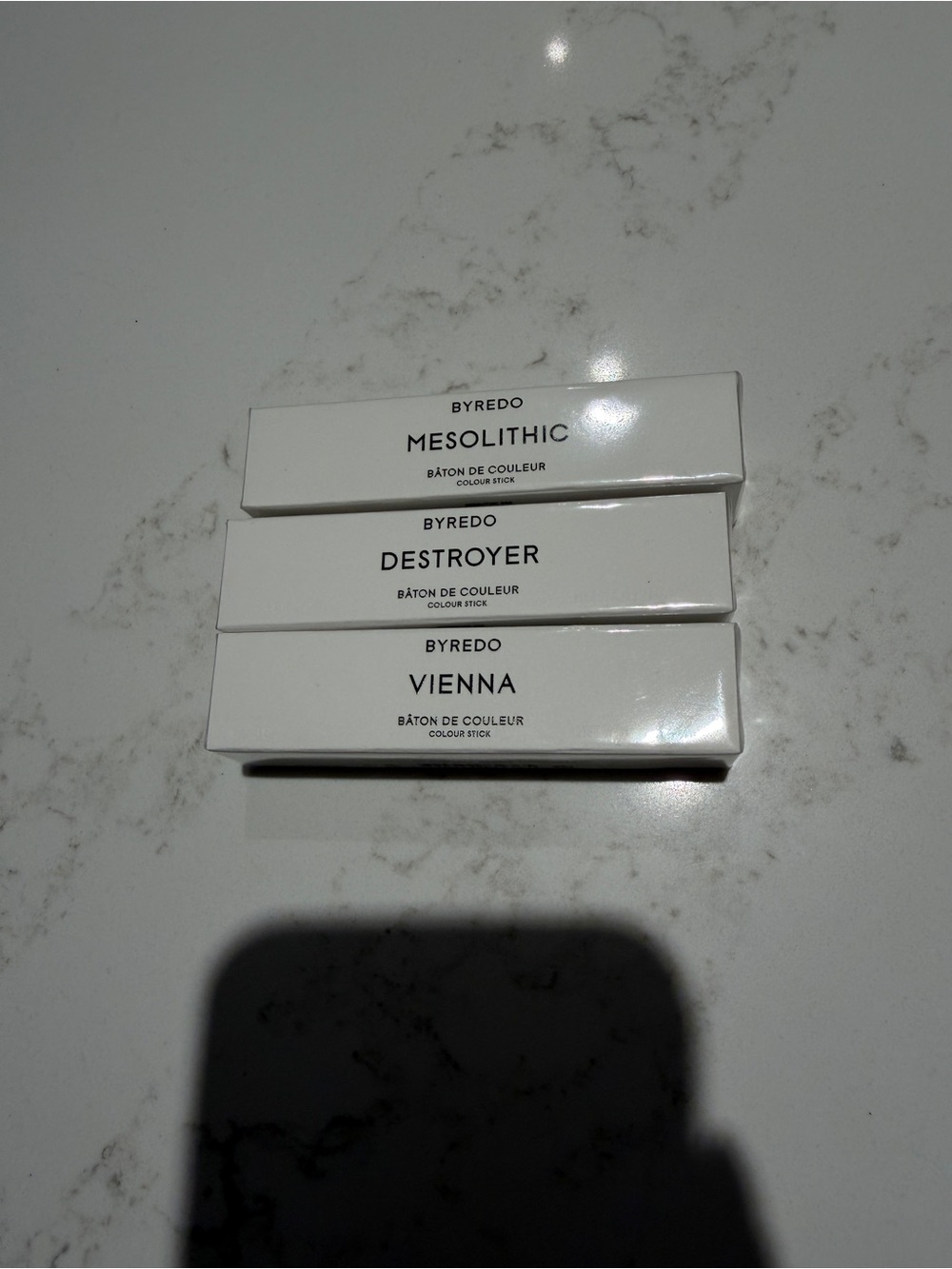 Byredo Colour Sticks - White Packaging Trio (Mesolithic, Destroyer, Vienna)